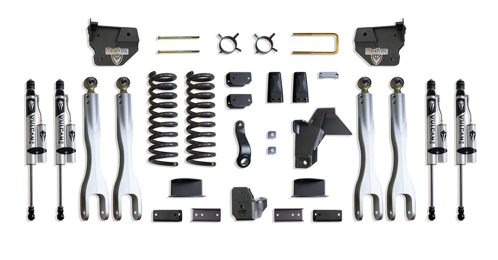 MaxTrac 6" Lift Kit with 4-Links (Vulcan Reservoir Shocks) (Factory Rear Air Ride) — Grey Powdercoat — 2019-2024 Ram 2500 (K947463VRLA)