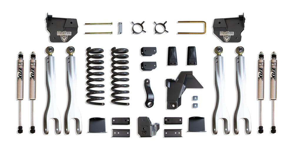 MaxTrac 8" Lift Kit W/ 4-LINKS (FOX SHOCKS) (FACTORY REAR AIR RIDE) — Grey Powdercoat — 2019-2024 Ram 2500 (K947485FLA)