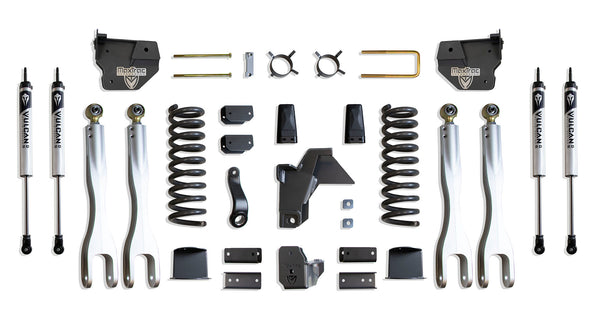 MaxTrac Ensemble de rehaussement 8 po avec 4 bras de liaison (amortisseurs Vulcan) (suspension pneumatique arrière d'origine) — revêtement en poudre gris — 2019-2024 Ram 2500 (K947485VLA)