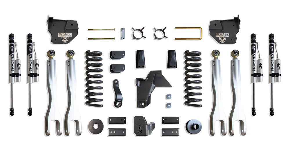 MaxTrac 8" Lift Kit with 4-Links (Vulcan Reservoir Shocks) — Grey Powdercoat — 2019-2024 Ram 2500 (K947485VRL)