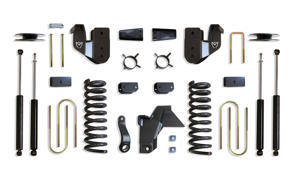 MaxTrac 4" Lift Kit (Max Trac Shocks) (Factory Rear Air Ride) — Grey Powdercoat — 2019-2024 Ram 3500 (K947541A)