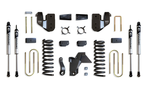MaxTrac Ensemble de rehaussement 4 po (amortisseurs Vulcan) — revêtement en poudre gris — 2019-2024 Ram 3500 (K947541V)