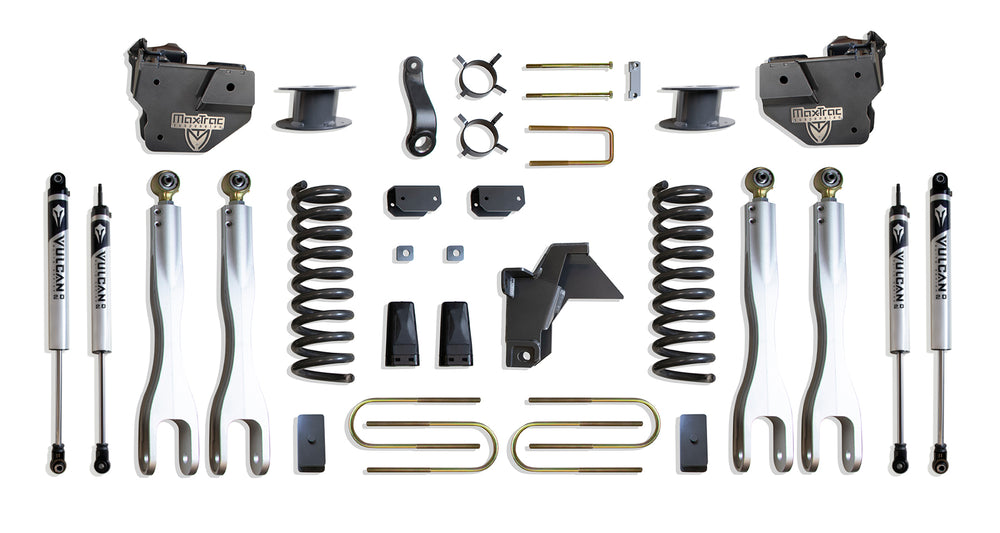 MaxTrac 6" Lift Kit with 4-Links (Vulcan Shocks) (Factory Rear Air Ride) — Grey Powdercoat — 2019-2024 Ram 3500 (K947563VLA)