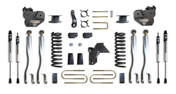 MaxTrac 6" Lift Kit with 4-Links (Vulcan Shocks) (Factory Rear Air Ride) — Grey Powdercoat — 2019-2024 Ram 3500 (K947563VLA)