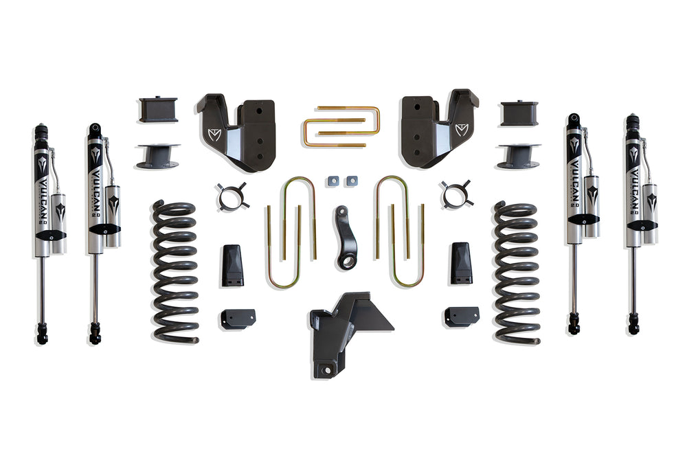 MaxTrac 6" Lift Kit (Vulcan Reservoir Shocks) (Factory Rear Air Ride) — Grey Powdercoat — 2019-2024 Ram 3500 (K947563VRA)