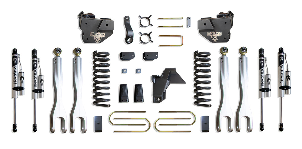 MaxTrac 6" Lift Kit with 4-Links (Vulcan Reservoir Shocks) — Grey Powdercoat — 2019-2024 Ram 3500 (K947563VRL)