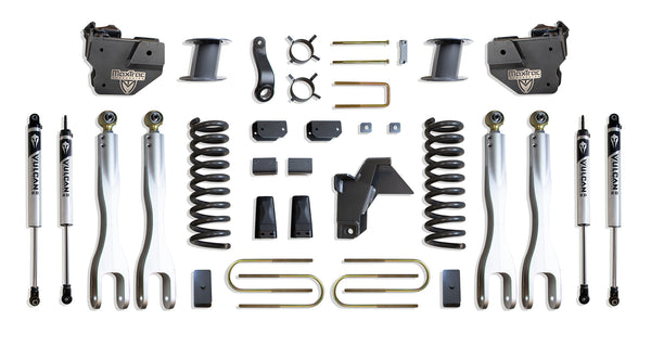 MaxTrac 8" Lift Kit with 4-Links (Vulcan Shocks) (Factory Rear Air Ride) — Grey Powdercoat — 2019-2024 Ram 3500 (K947585VLA)