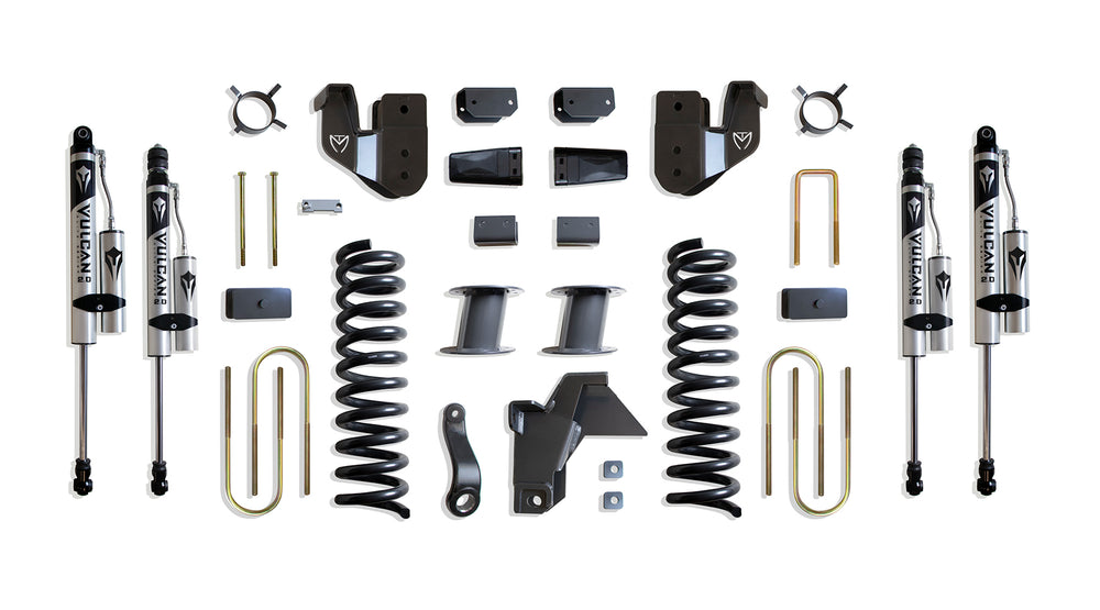 MaxTrac 8" Lift Kit (Vulcan Reservoir Shocks) (Factory Rear Air Ride) — Grey Powdercoat — 2019-2024 Ram 3500 (K947585VRA)