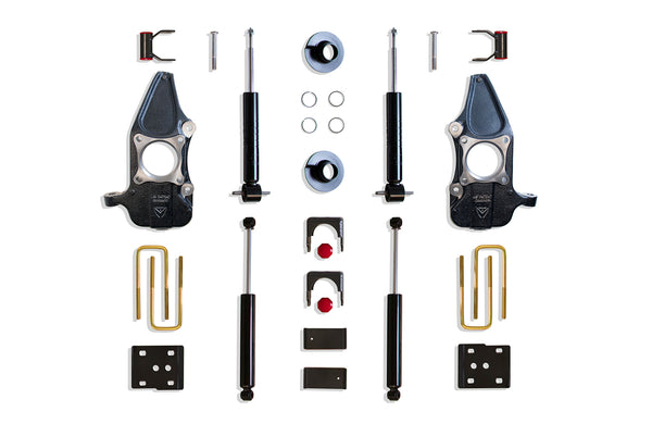 MaxTrac Ensemble d'abaissement 3 po/5 po — revêtement en poudre gris — 5.0L V8, 2WD — 2015-2020 Ford F-150 (KC333235S)