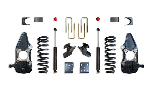 MaxTrac 3"/5" Lowering Kit — Grey Powdercoat — Requires 22" Wheels — 2009-2014 Ford F-150 (KC333435-4)