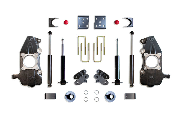 MaxTrac 3"/5" Lowering Kit, 4WD (Requires 22" Rims or Larger) — Grey Powdercoat — 2021-2024 Ford F-150 (KS334135S-4)