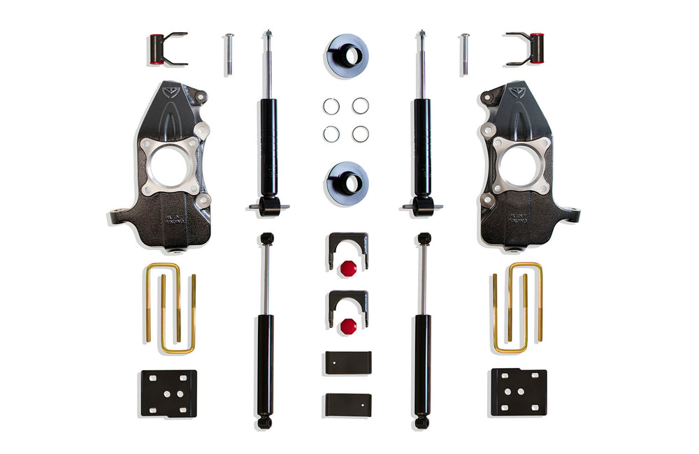 MaxTrac 3"/5" Lowering Kit, Spindle and Strut MaxPro (Requires 22" Rims or Larger) — Grey Powdercoat — 2021-2025 Ford F-150 (KS334135S)