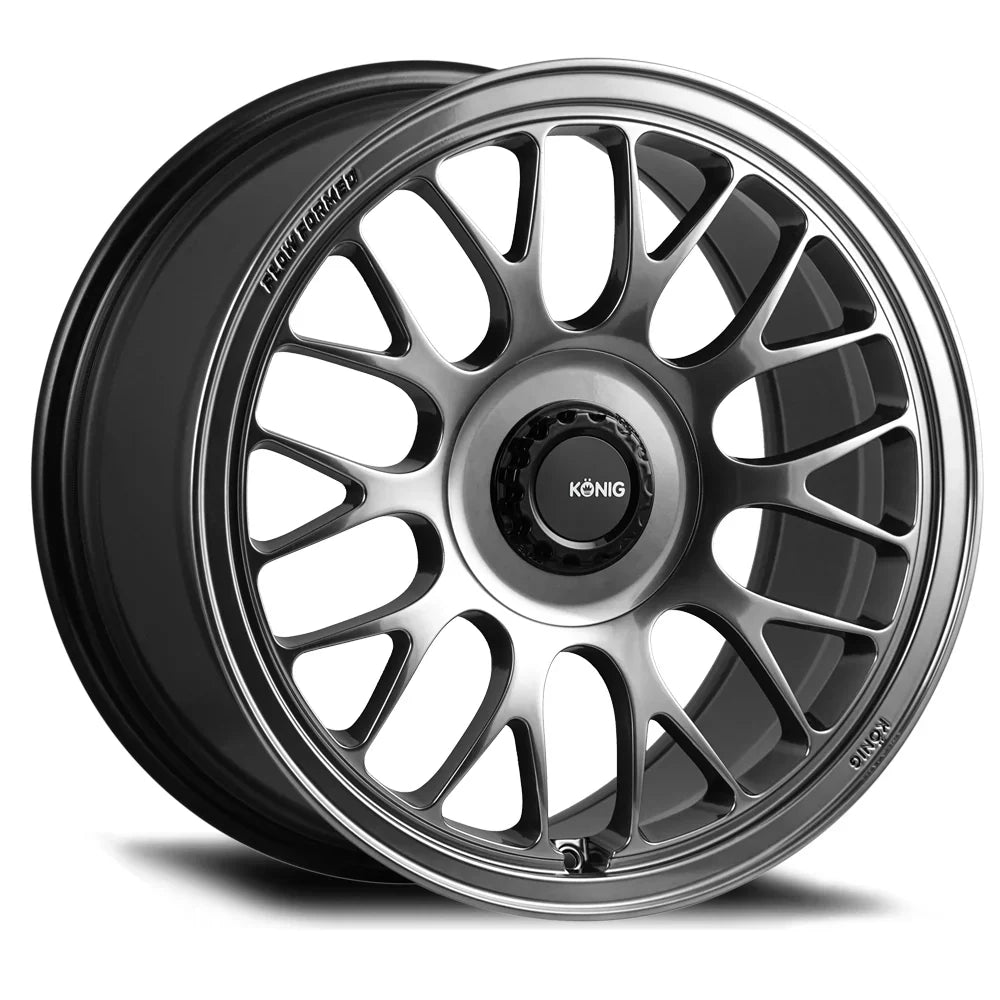 Konig Roue MRK1 18X9.5 5X114.3 ET40 - carbone Hyper - cache-moyeu en engrenage/logo/plaque de recouvrement noir brillant