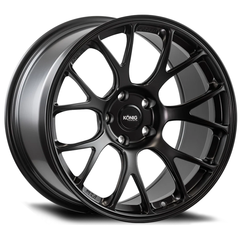 Konig Roue forgée F1M 17X9 4X100 ET45 à talon moleté - noir satiné