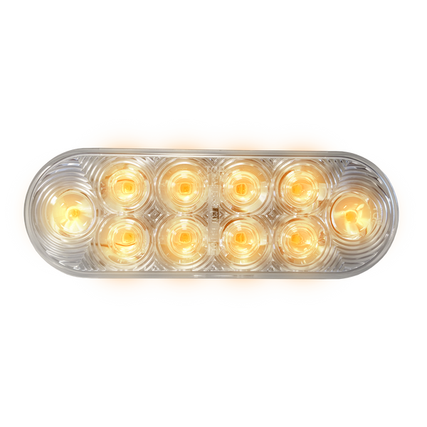Uni-Bond Lighting Feu clignotant/stationnement DEL ovale à lentille transparente ambre 10 diodes