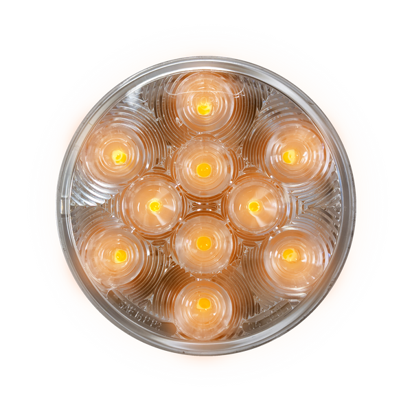 Uni-Bond Lighting LED 4" Round Signal/Park Clear Lens Lamp Amber 10Diodes