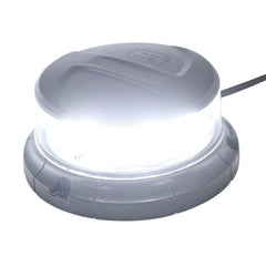 NEW - LoPro White and Amber Strobing Wig Wag Round Beacon with Portable Magnetic or 3-Hole Mount Base and Cigarette Lighter Power Chord Race Sport Lighting