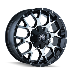Mayhem Warrior 8015 Gloss Black Machined 18X9 8-180 18MM 124.1MM 8015-8978B18