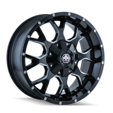 MAYHEM WARRIOR 8015 GLOSS BLACK MILLED 17X9 8-180 18MM 124.1MM 8015-7978M18