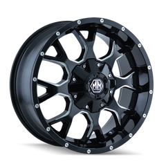 Mayhem Warrior 8015 Gloss Black Milled 20X9 8-180 0MM 124.1MM 8015-2978M