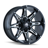 MAYHEM RAMPAGE 8090 GLOSS BLACK MILLED 20X9 8-180 0MM 124.1MM 8090-2978M