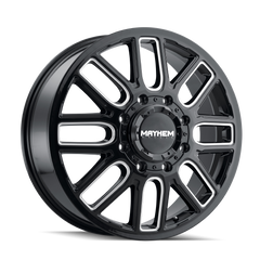 Mayhem Cogent Dually (8107D) Gloss Black Milled 22X8.25 Front 8-200 115MM 142MM 8107D-22877BMF115