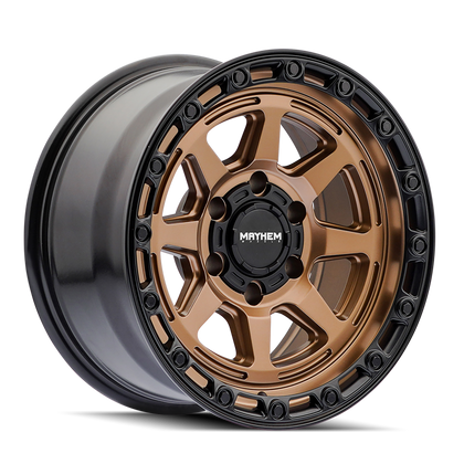 MAYHEM RIDGELINE 8306 SATIN BRONZE 17X8.5 6-139.7 6MM 106.1MM 8306-7883BZ6