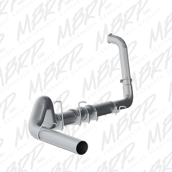 MBRP 5" Turbo Back Aluminum Single Exhaust - 03-07 Super Duty Extended/Crew Cab 6.0L - Does Not Include Muffler - Single Side Exit