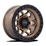 KMC WHEELS KM553 TORX MATTE BRONZE W/GLOSS BLACK LIP 17X9 5-127 71.5 CENTER BORE -12MM