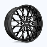 DUB S563 OG GLOSS BLACK MILLED 22X9.5 6X139.7 106.1 CENTER BORE +25MM