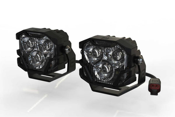 Morimoto 4BANGER Hxb LED Spot/White Pod Set (BRACKETS & HARNESS SOLD SEPERATELY)