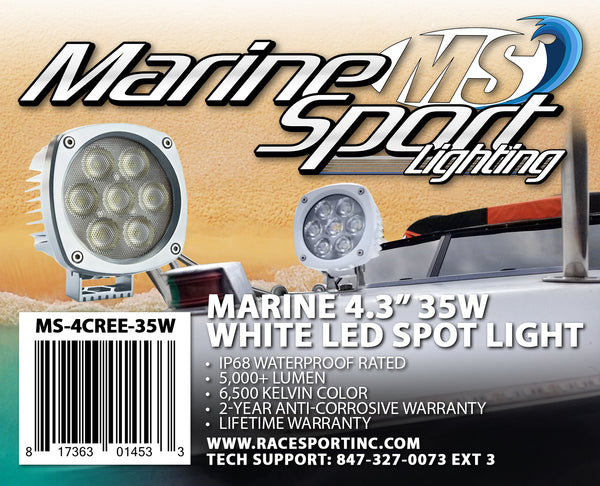 Race Sport Phare marin ponctuel/d'accostage 4.3 po 35W/5,000LM - qualité professionnelle