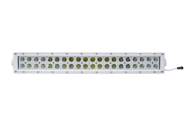 Race Sport Barre lumineuse enveloppante à double rangée de qualité marine 22.5 po à coque blanche avec DEL haute intensité 120 watts 40 x 3W