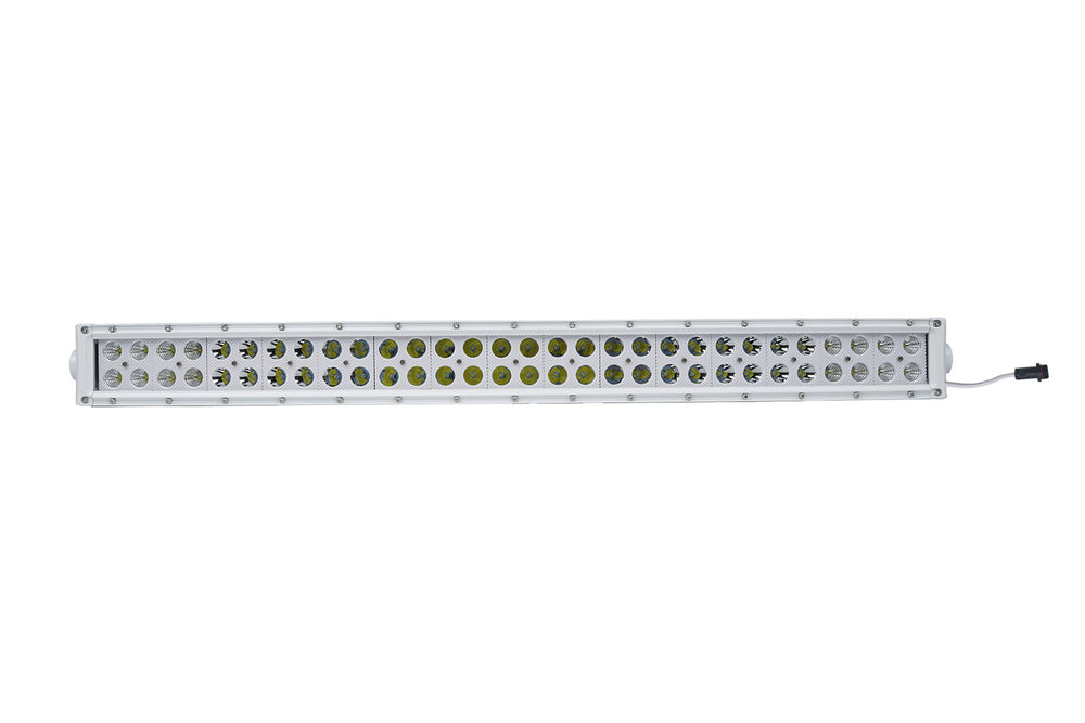 Race Sport New - 32.5inch Marine Grade Wrap Around White Shell Dual Row Light Bar with 180-Watt 60 x 3W High Intensity LEDs