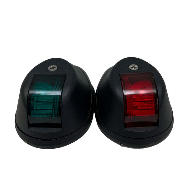 Race Sport Ensemble de feux DEL marins tribord VERT et bâbord ROUGE 12V-24V avec coque noire