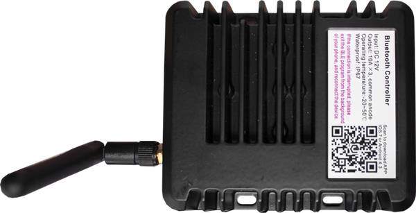 Race Sport Contrôleur RGB multicolore Bluetooth marin HydroBLAST avec 2 sorties RGB - 360 watts, entrée/sortie DC12V