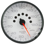 GAUGE, SPEEDOMETER, 5", 180 MPH, ELEC. PROGRAMMABLE, WHITE/BLACK, SPEK-PRO — Red (P23012)