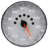 GAUGE, SPEEDOMETER, 5", 180 MPH, ELEC. PROGRAMMABLE, SILVER/CHROME, SPEK-PRO — Red (P230218)