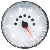 GAUGE, TACHOMETER, 5", 8K RPM, W/SHIFT LIGHT & PEAK MEM, WHITE/BLACK, SPEK-PRO — Red (P238128)