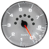 GAUGE, TACHOMETER, 5", 8K RPM, W/SHIFT LIGHT & PEAK MEM, SILVER/CHROME, SPEK-PRO — Red (P238218)