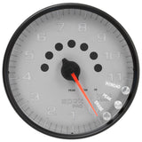 GAUGE, TACHOMETER, 5", 11K RPM, W/SHIFT LIGHT & PEAK MEM, SILVER/BLACK, SPEK-PRO — Red (P23922)