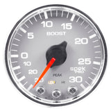 GAUGE, VAC/BOOST, 2 1/16", 30INHG-30PSI, STEPPER MTR W/PK & WRN,SLVR/CHRME, SPEK — Red (P30221)
