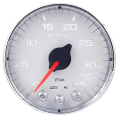 AutoMeter Gauge, Boost, 2 1/16", 35PSI, Stepper Motor W/Peak & Warn, Wht/Chrome, Spek-Pro — Red (P303118)
