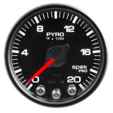 GAUGE, PYRO. (EGT), 2 1/16", 2000?F, STEPPER MOTOR W/PEAK & WARN, BLK/BLK, SPEK — Red (P31032)