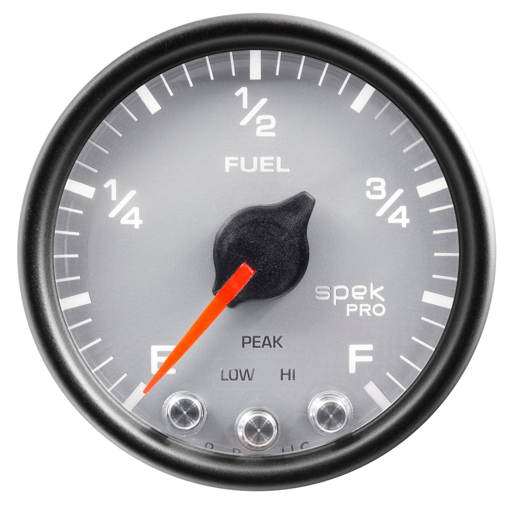 AutoMeter Gauge, Fuel Level, 2 1/16", 0-270O Programmable, Slvr/Blk, Spek-Pro