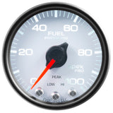GAUGE, FUEL PRESS, 2 1/16", 100PSI, STEPPER MOTOR W/PEAK & WARN, WHT/BLK, SPEK — Red (P31412)