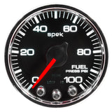 GAUGE, FUEL PRESS, 2 1/16", 100PSI, STEPPER MOTOR W/PEAK & WARN, BLK/CHRM, SPEK — Red (P31431)