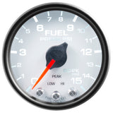 GAUGE, FUEL PRESS, 2 1/16", 15PSI, STEPPER MOTOR W/PEAK & WARN, WHT/BLK, SPEK — Red (P31512)