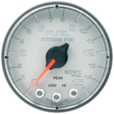 GAUGE, FUEL PRESS, 2 1/16", 15PSI, STEPPER MOTOR W/PEAK & WARN, SLVR/BLK, SPEK — Red (P315228)