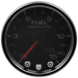 GAUGE, FUEL PRESS, 2 1/16", 15PSI, STEPPER MOTOR W/PK & WRN, BLK/SMOKE/BLK, SPEK
